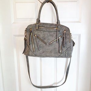 grey suede purse
